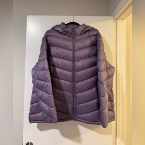 Charter Club 4x Women's Purple packable Puffer Jacket with hood bag included